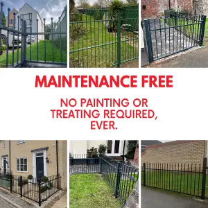 MAINTENANCE FREE 25 YEAR GUARANTEE ColourRail High-Quality Loop Top Railing Panel - 0.9m/3ft high by 2.4m/8ft wide in Black.