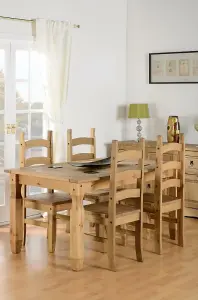 Corona 5ft Dining Set Waxed Pine 4 Chairs