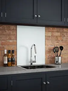 White Mist Glass Kitchen Self Adhesive Splashback 600mm x 750mm