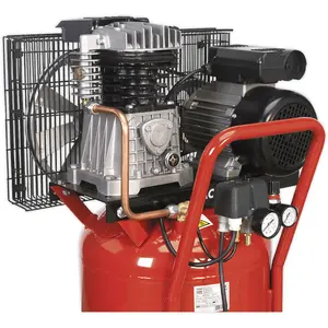 90 Litre Vertical Belt Drive Air Compressor - 3hp Motor - Quick Release Coupling