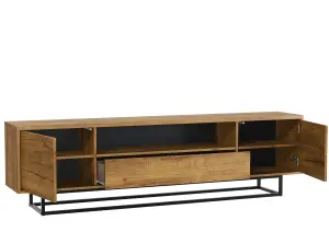 TV Unit 200cm Sideboard Cabinet Cupboard TV Stand Living Room Oak