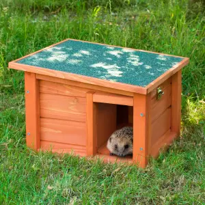 KCT Oslo Wooden Hedgehog House Outdoor Sanctuary Hibernation Hogitat Shelter