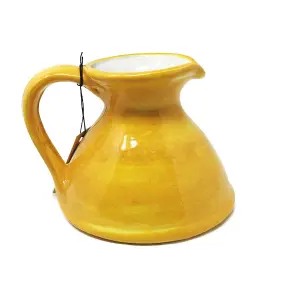 Sunflower Hand Painted Ceramic Yellow Kitchen Dining Flat Based Pourer Jug (H) 14cm