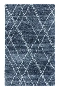 Modern Rug, Blue Cream Rug, Stain-Resistant Geometric Rug, DiningRoom Luxurious Rug, Geometric Rug-80cm X 150cm