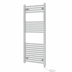 Rinse Bathrooms 600W Electric Heated Warming Towel Rail Bathroom Radiator Chrome - 1200x500mm