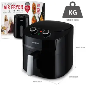 NETTA Air Fryer 7.2L with Adjustable Temperature Control and Timer - 1800W