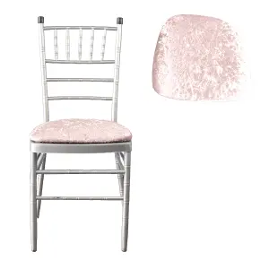 Rose Pink Velvet Chair Seat Pad Cover - Pack of 1