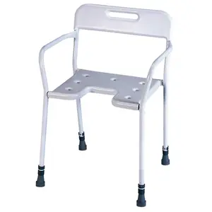 Free Standing Height Adjustable Steel Framed Shower Chair - 190kg Weight Limit