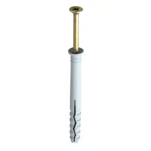 Securfix Trade Pack Hammer-In Fixings (Pack of 20) Gold/White (60mm x 6mm)