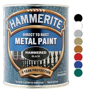 Hammerite Hammered Direct To Rust Metal Paint 250ml Red