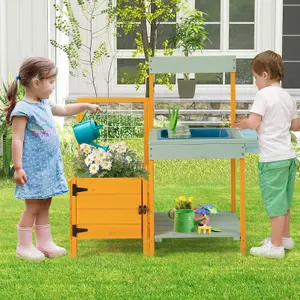 Costway Kids Outdoor Potting Bench Kids Mud Outdoor Playset Toy Gardening Center