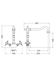 Traditional French Classic Mono Sink Mixer Tap - Chrome