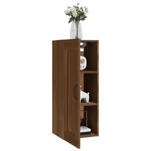 Berkfield Hanging Cabinet Brown Oak 35x34x90 cm Engineered Wood