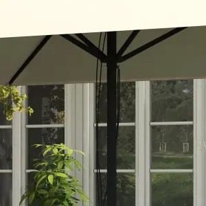 Outsunny Sun Parasol with Vent, Table Umbrella for Patio, Garden, Pool, Beige