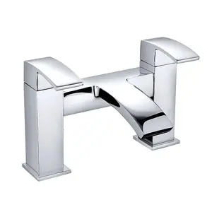 Rinse Bathrooms Bath Taps Chrome Waterfall Tub Taps Square Bathroom Bath Tap Brass Mixers