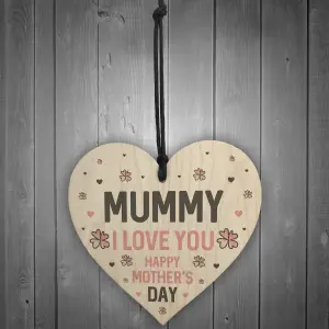 Mothers Day Gift for Mummy Wood Heart Thank You Gift For Her Daughter Son Keepsake