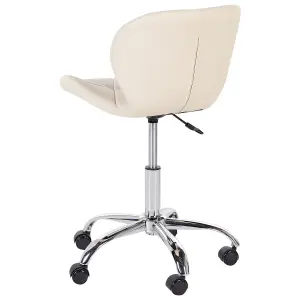 Beliani Retro Desk Chair Beige VALETTA