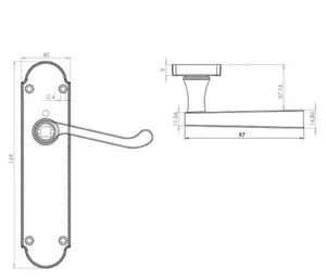 Door Handles Epsom Chrome Scroll Lever Victorian with Shaped Back Plate