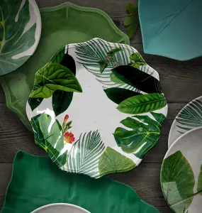 Purely Home Tropical Floral 6 Piece Melamine Dinnerware Set for 2