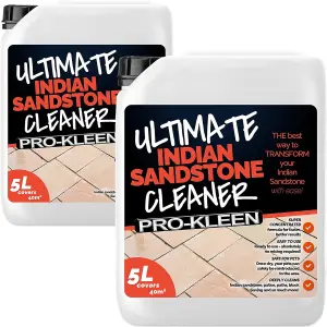 Pro-Kleen Ultimate Indian Sandstone Cleaner Removes Dirt, Grime, Black Spots, Stains & More Restores Colour Child & Pet Safe 10L