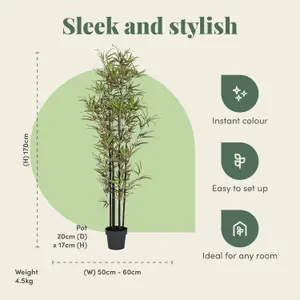 Blooming Artificial - 170cm / 5.5ft Artificial Black Stem Bamboo Tree