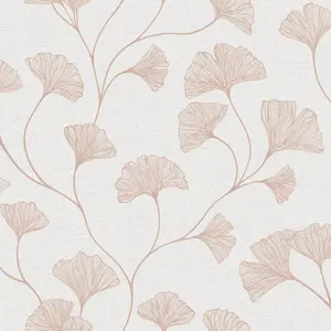 Holden Décor Statement Haruna Beige Metallic effect Floral Smooth Wallpaper Sample