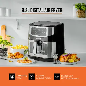 Geepas 1.7L Illuminating Electric Kettle, opus 2 Slice Bread Toaster & 9.2L Digital Air Fryer Kitchen Combo Set