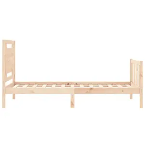 Berkfield Bed Frame with Headboard 90x200 cm Solid Wood