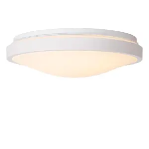 Lucide Dasher Modern Flush ceiling light Bathroom 34,8cm - LED - 1x18W 2700K - IP44 - White