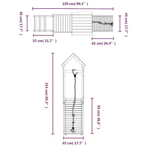 Berkfield Playhouse with Climbing Wall Solid Wood Pine