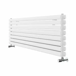 Right Radiators 1600x472 mm Horizontal Vertical Oval Column Radiator Double Panel Rads White