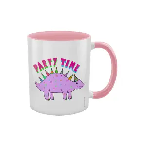 Grindstore Party Time Dinosaur Mug White/Pink (One Size)