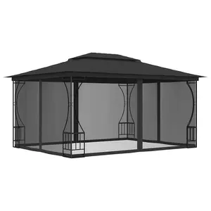 Berkfield Gazebo with Nets 300x400x265 cm Anthracite