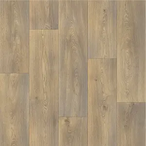 Brown Modern Wood Effect Anti-Slip Vinyl Flooring for Home, Shops, Offices, 2.6mm Thick Vinyl Sheet-6m(19'8") X 2m(6'6")-12m²