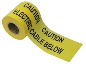 150MM X 365M UNDERGROUND DETECTABLE WARNING TAPE   "ELECTRIC CABLE BELOW", 4