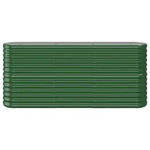 Berkfield Garden Planter Powder-coated Steel 152x40x68 cm Green