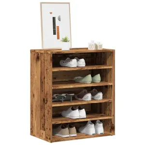 Berkfield Shoe Cabinet Old Wood 60x35x70 cm Engineered Wood