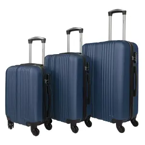 Navy Delta Stripe 3 Piece Luggage Set