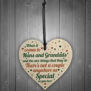 Red Ocean Nan And Grandad Christmas Gifts Birthday Gifts Wooden Heart Keepsake Sign THANK YOU