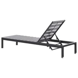 Beliani Industrial Sun Lounger Black NARDO