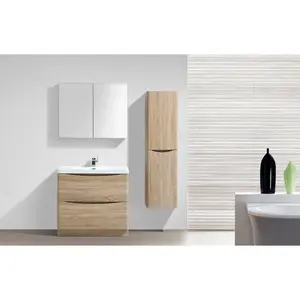 Stanhope 900mm Single Bathroom Vanity with Semi-Recessed Resin Basin Light Oak