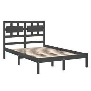 Berkfield Bed Frame Grey Solid Wood 120x200 cm