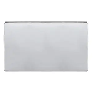 Polished Chrome Screwless Plate 2 Gang Blank Plate - SE Home