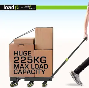 LoadiT Extendable Platform Trolley 225kg Capacity Telescopic Handlebar Sack Barrows Heavy Load Moving