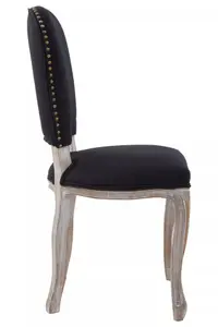 Interiors by Premier Black Dining Chair with Wooden Legs, Velvet Dining Chair, Cozy Small Accent Chair for Living Room