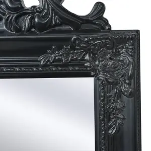 Berkfield Free-Standing Mirror Baroque Style 160x40 cm Black