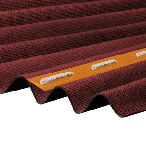 Corrapol Red Bitumen Corrugated Roofing sheet (L)2m (W)930mm (T)2mm