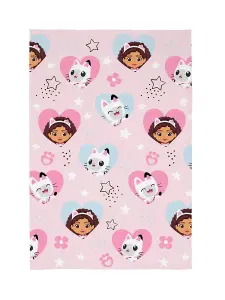 Gabbys Dollhouse Hearts and Stars Fleece Blanket