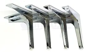 4x Metal Furniture Legs 140mm High Chrome Feet PreDrilled Chairs Sofas Stools Beds Cabinets PKC386