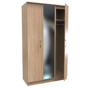 Heddon Triple Mirror Wardrobe in Bardolino Oak (Ready Assembled)